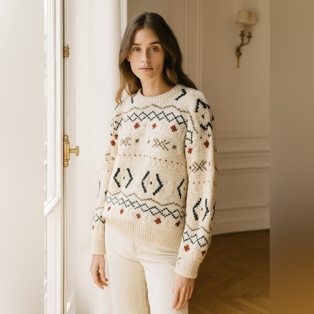 Vintage Hand Knit Grafton & Co Chunky Crewneck - Picture 1 of 10